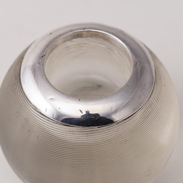 Metal Antique Silver Mounted Glass Match Striker, 1909 For Sale - Image 7 of 9