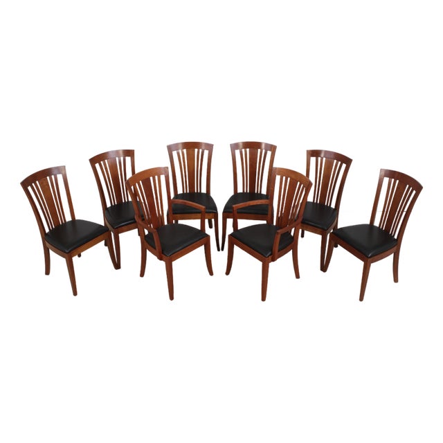 Set of 8 Stickley Cherry Bayonne Dining Chairs For Sale