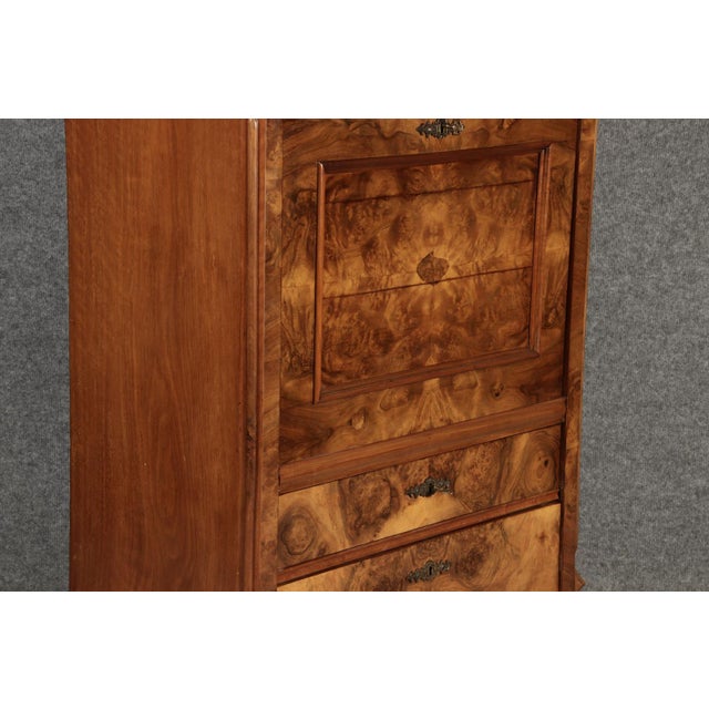 Antique Louis Phillipe Secretary in Walnut, 1860 For Sale - Image 10 of 18