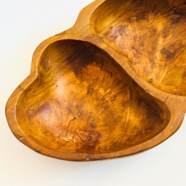 Divided Burlwood Bowl For Sale - Image 4 of 9