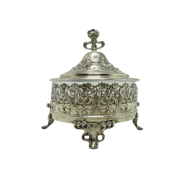 Silver Art Nouveau Sugar Bowl, Poland, 1970s For Sale - Image 8 of 9