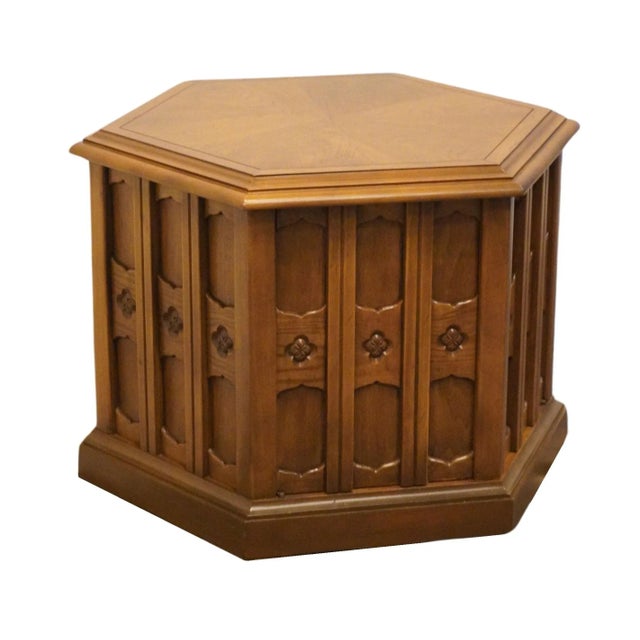 Drexel Drexel Furniture Esperanto Collection Spanish Mediterranean Style Hexagonal Storage Accent End Table For Sale - Image 4 of 10