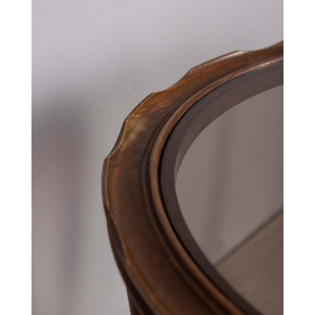 Vintage Italian Wood and Glass Coffee Table, 1950s For Sale - Image 11 of 12