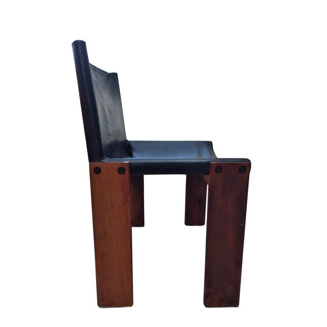 Leather and Beech Chairs attributed to Afra & Tobia Scarpa for Molteni, 1973, Set of 6 For Sale - Image 9 of 18