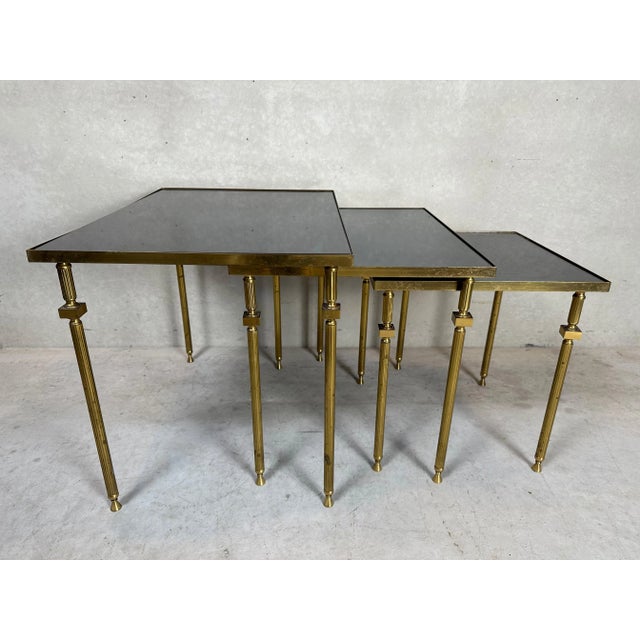 Vintage Brass Nesting Tables, Set of 3 For Sale - Image 4 of 10
