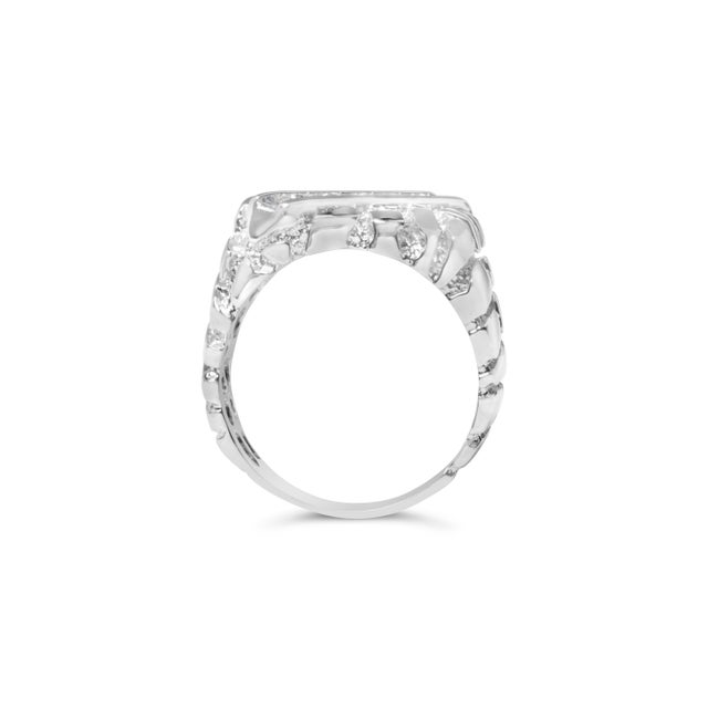 Introducing a masterpiece that exudes elegance and sophistication, this .925 Sterling Silver 1/3 Diamond 6 Stone Rectangle...