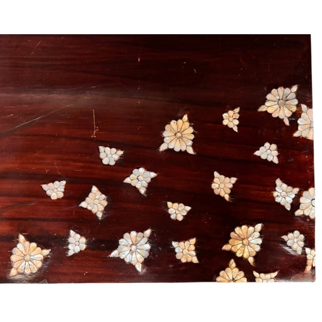 Mid 20th Century Syrian Mother-of-Pearl Inlaid Rectangular Coffee Table For Sale In Austin - Image 6 of 11