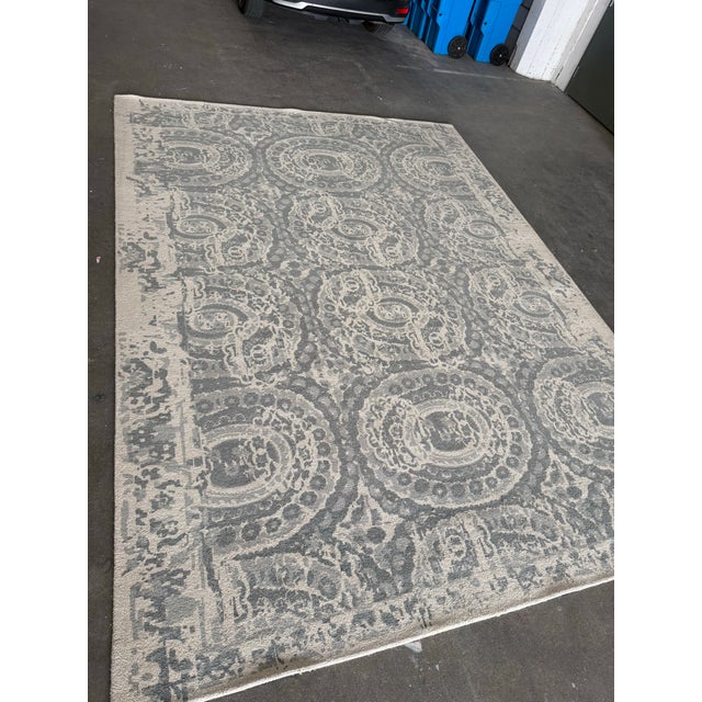 Ivory 10ft 2in × 13ft 10in Pottery Barn Bosworth Printed Rug For Sale - Image 8 of 11