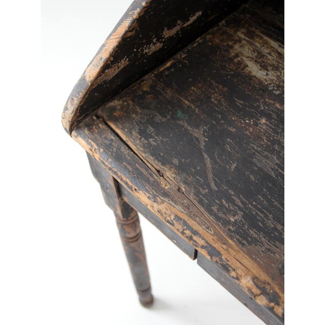Antique Primitive Painted Wood Writing Desk With Cubbies For Sale - Image 6 of 18