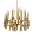 Mid-Century Modern Brutalist Chandelier in Brass with 16 Arms by Angelo Brotto for Esperia, Italy, 1960s For Sale - Image 3 of 9