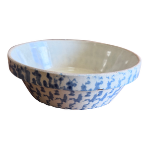 Antique American Blue & White Spongeware Bowl, Circa 1890–1900