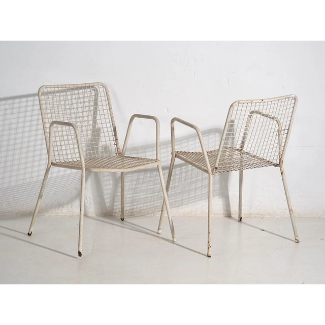 1920s Vintage Outdoor Chairs with Armrests, 1920, Set of 4 For Sale - Image 5 of 11