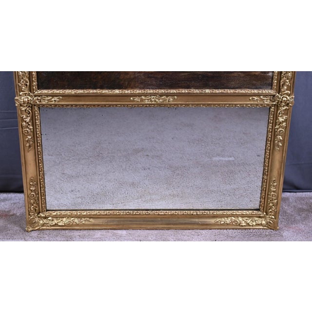 Louis XVI Style Giltwood Trumeau Mirror, Early 20th Century For Sale - Image 12 of 18