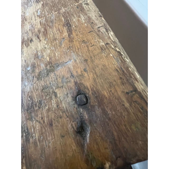 Farmhouse Late 18th Century Primitive Farmhouse Tavern Utility Table With Drawer For Sale - Image 3 of 9