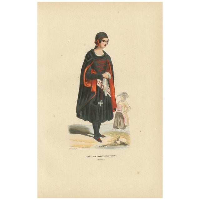 Duverger after Auguste Wahlen, Bohemian Woman near Prague, 1845, Hand-Coloured Lithograph on Paper For Sale - Image 10 of 10