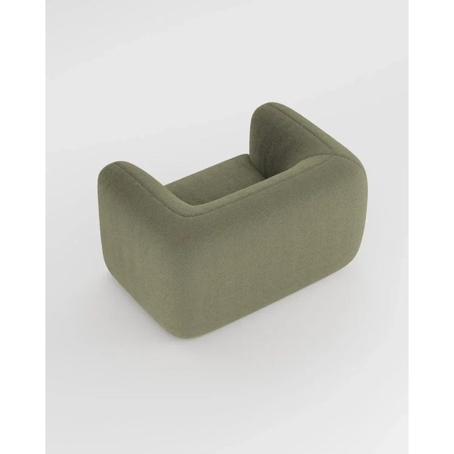 Jacob Armchair in Fabric Boucle Olive by Collector Studio For Sale - Image 4 of 5