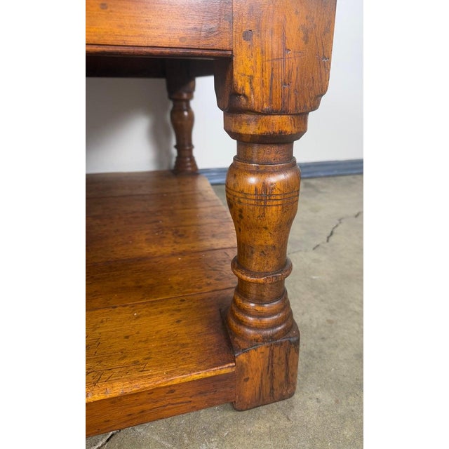 French Country Walnut Coffee Table With Turned Legs and Lower Shelf For Sale - Image 12 of 13