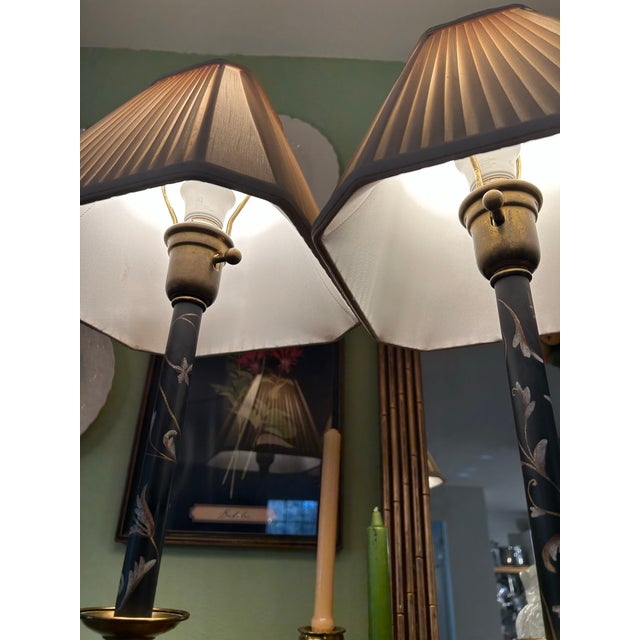 Metal Late 20th Century Neoclassical Regency-Style Lion Table Lamp Black & Gilt Metal in the Style of Frederick Cooper For Sale - Image 7 of 12