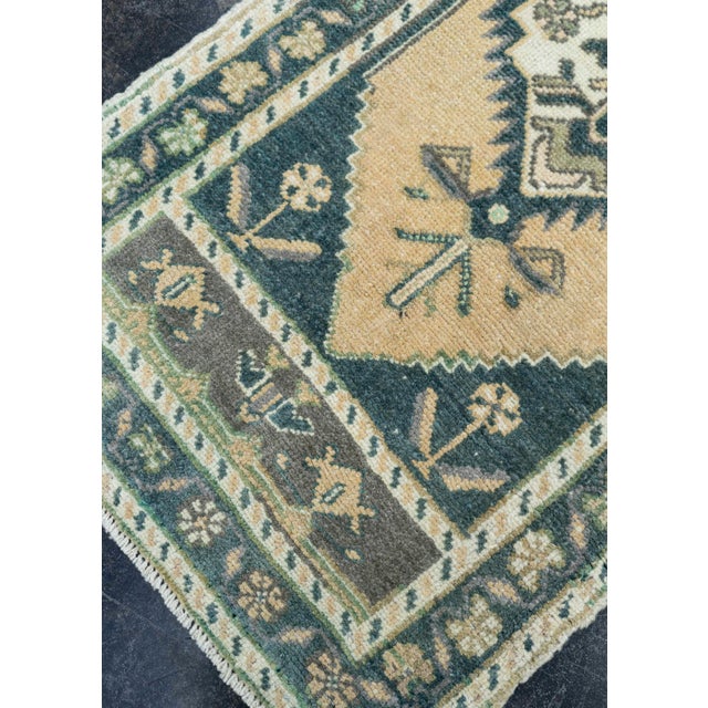 Turkish Mini Rug Oriental Hand Knotted Vintage Rug 1'8" x 3'4" #16891 For Sale - Image 4 of 8