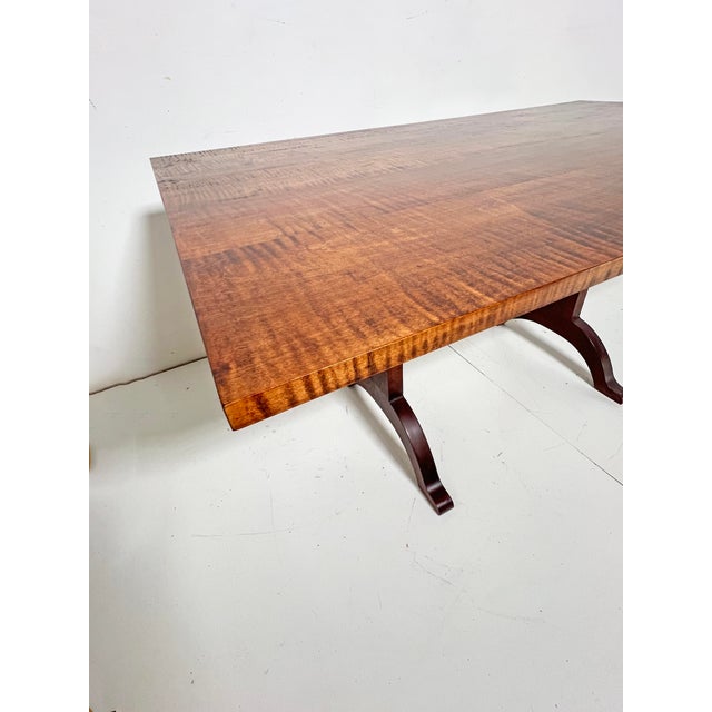 Wood Artisanal Shaker Style Tiger Maple Dining Table by Gary Adriance, Massachusetts For Sale - Image 7 of 7