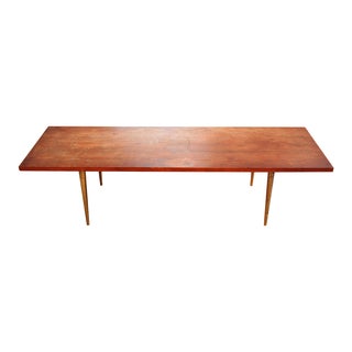Mid-Century Coffee Table With Brass Legs For Sale