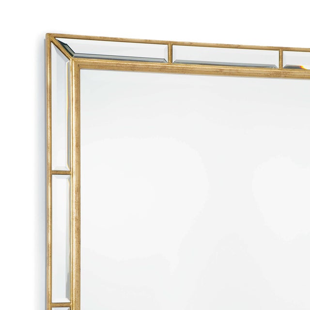 Strong yet graceful, this versatile piece reflects light and color beautifully. Beveled edges and gold trim elevate this...