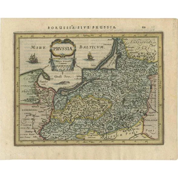 Antique Map of Prussia by Janssonius, 1628 For Sale