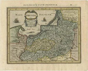 Antique Map of Prussia by Janssonius, 1628