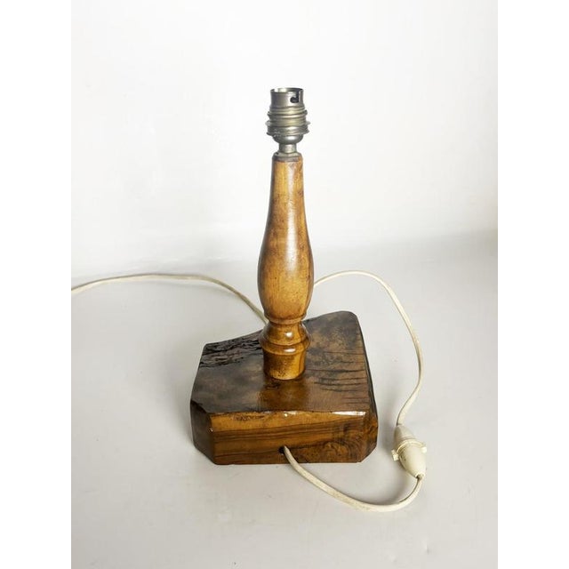 Vintage Brutalist Wooden Table Lamp, France, 1960s For Sale - Image 12 of 17