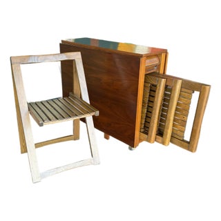 Mid Century Romanian Dropleaf Dining Set For Sale