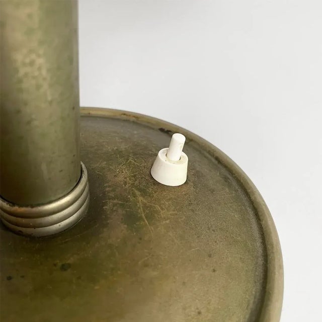 Art Deco Italian Round Brass and Glass Table Lamp, 1930s For Sale - Image 17 of 18