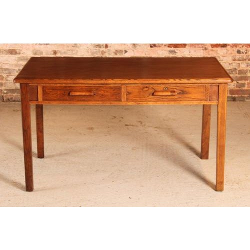 British Mid Century oak desk with 2 drawers by Abbess, circa 1950s. Excellent restored condition. £695 W 136cm D 76cm H 77cm