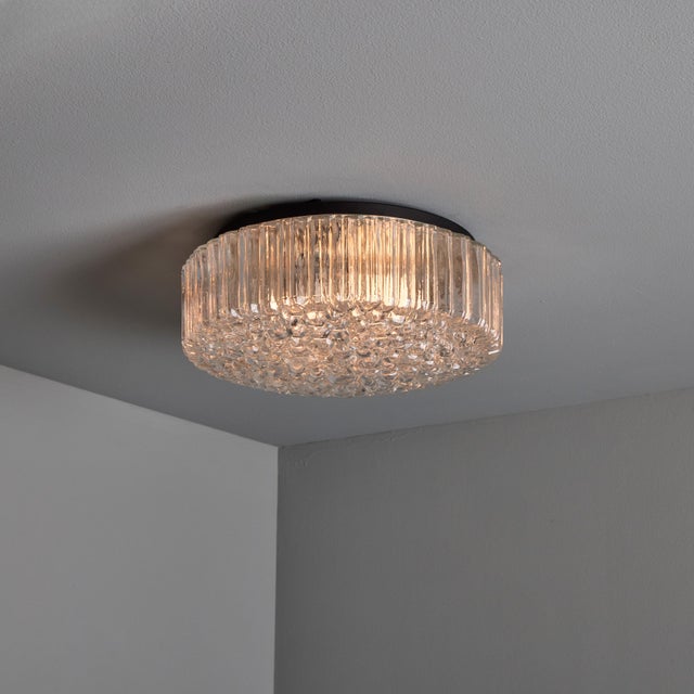 Glashütte Limburg 1960s Helena Tynell Model #A668 Bubble Glass Flush Mount for Limburg For Sale - Image 4 of 14