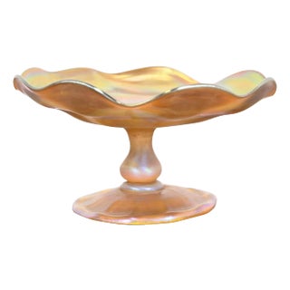 Louis Comfort Tiffany Favrile Iridescent Art Glass Compote Dish or Tazza For Sale