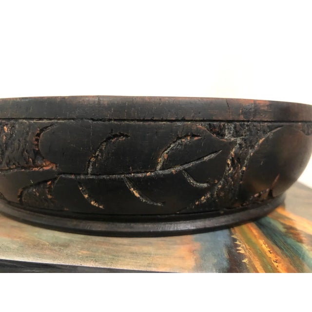 Wood Handcarved African Hardwood Rhino Bowl / Catchall For Sale - Image 7 of 17