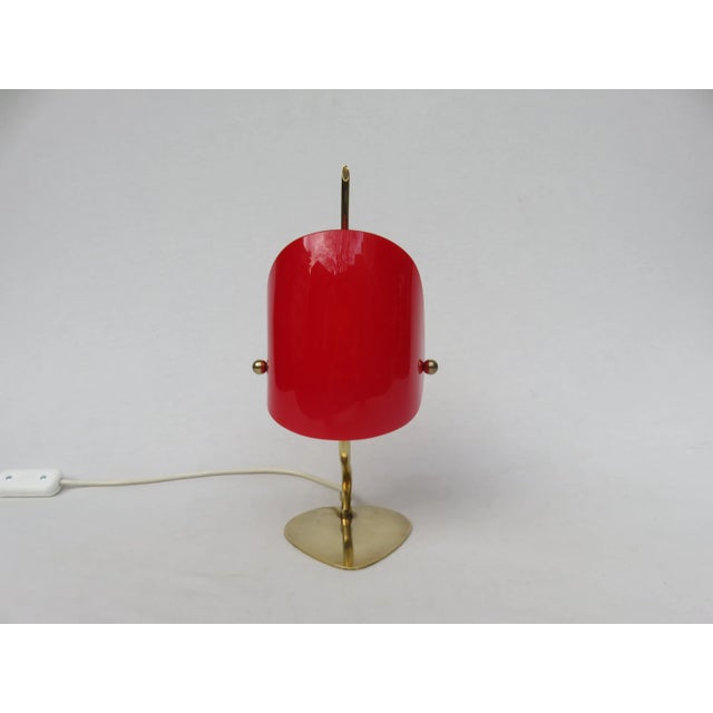 Yellow & Red Brass and Acrylic Glass Table Lamps, 1950s, Set of 2 For Sale - Image 12 of 18