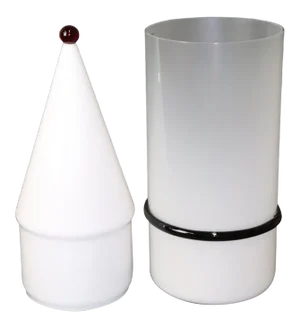 Mid-Century Modern Murano Glass Table Lamp with Red Accent