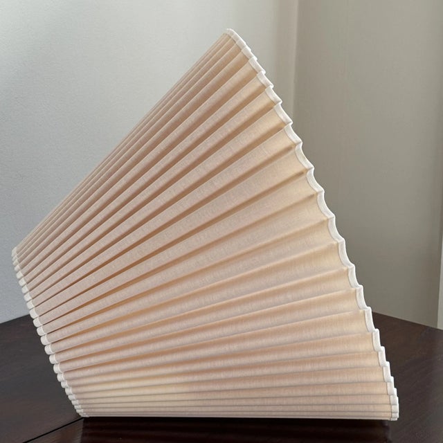 Beige Vintage Mid-20th Century Fluted Empire Lamp Shade For Sale - Image 8 of 11