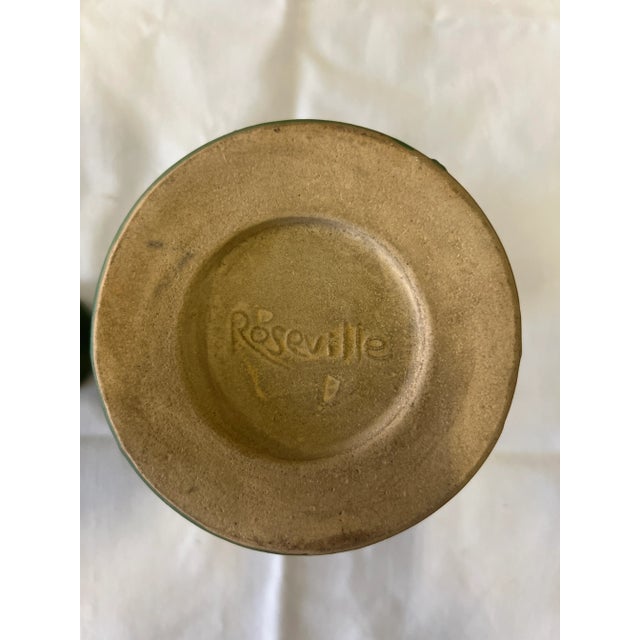 Ceramic 1940s Style Roseville Style Pottery Candlestick Holders - a Pair For Sale - Image 7 of 11