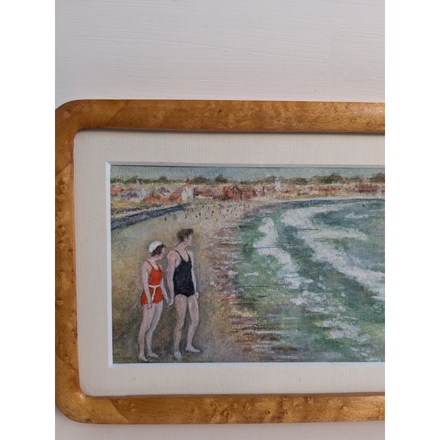 1920s Framed Seaside Watercolor – Serene Ocean Scene For Sale - Image 4 of 7