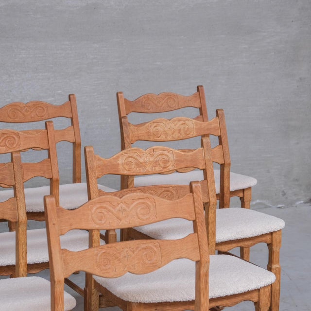 Mid-Century Danish Oak Dining Chairs attributed to Henning Kjaernulf, 1960s, Set of 8 For Sale - Image 13 of 14