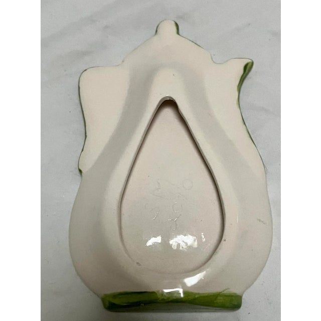 English Folk Art Hand Painted Green ShamrockTea Bag Rest, Signed by the Artist For Sale - Image 3 of 10