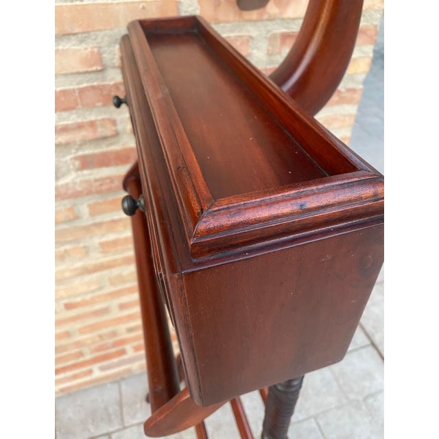 Spanish Baroque Revival Walnut Gentleman’s Valet Stand with Drawers, 1920s For Sale - Image 9 of 18