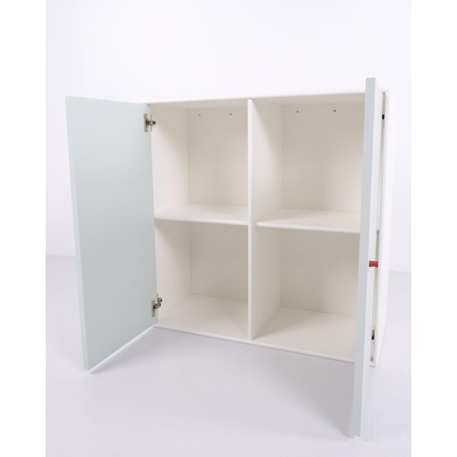 Model 1118 Module Cabinet with Mint Green Doors and Brown Handles from Montana For Sale - Image 6 of 12