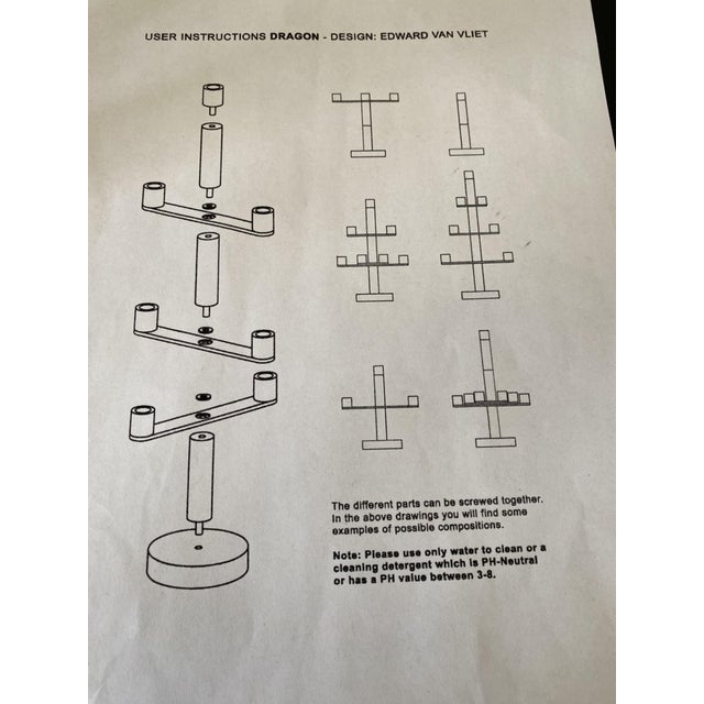 Very beautiful and very rare\. Modular candelabra sold with its original wooden box Designer: Edward Van Vliet For Ligne...