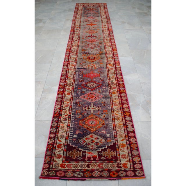 1930s 1960s Kurdish Extra Long Runner Herki Hand-Knotted Distressed Rug For Sale - Image 5 of 18