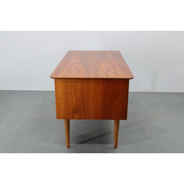 Mid-Century Modern Danish Teak Writing Desk with Oak Legs, 1960s For Sale - Image 3 of 18
