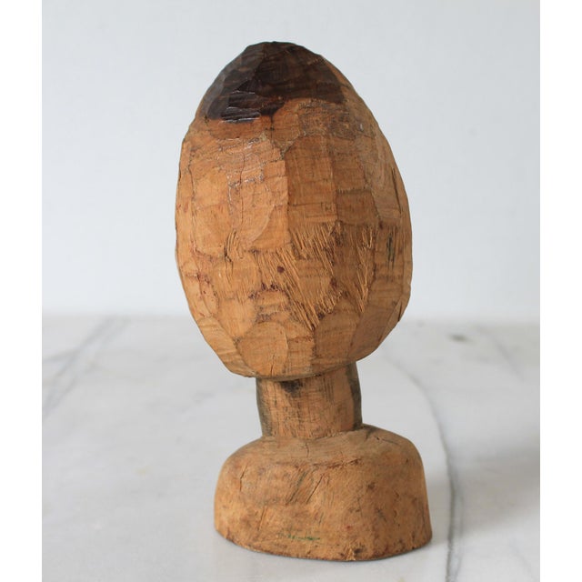 Vintage Hand Carved African Wood Bust For Sale - Image 9 of 11