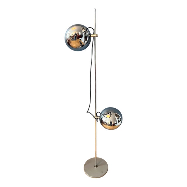 Mid-Century Chrome Eyeball Floor Lamp from Herda For Sale