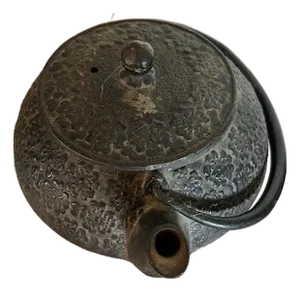 Mid 20th Century Signed Japanese Cast Iron Floral Teapot - Ueda Zō